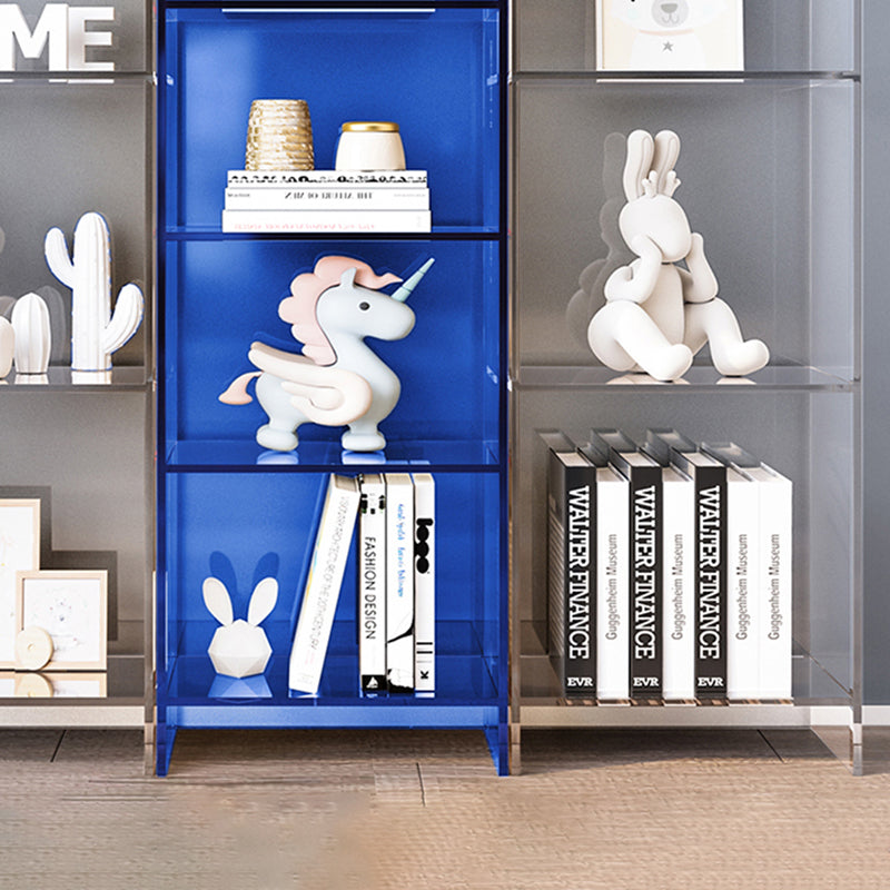 Acrylic Standard Bookshelf Glam Closed Back Bookcase with Shelves