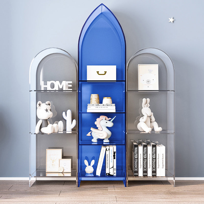 Acrylic Standard Bookshelf Glam Closed Back Bookcase with Shelves