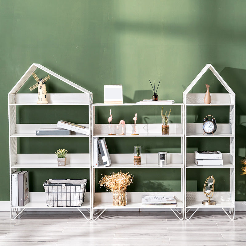 Metal Standard Bookcase Open Back Glam Bookshelf with Shelves