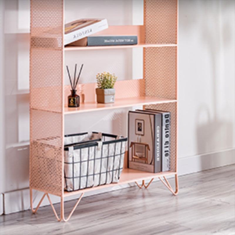 Metal Standard Bookcase Open Back Glam Bookshelf with Shelves