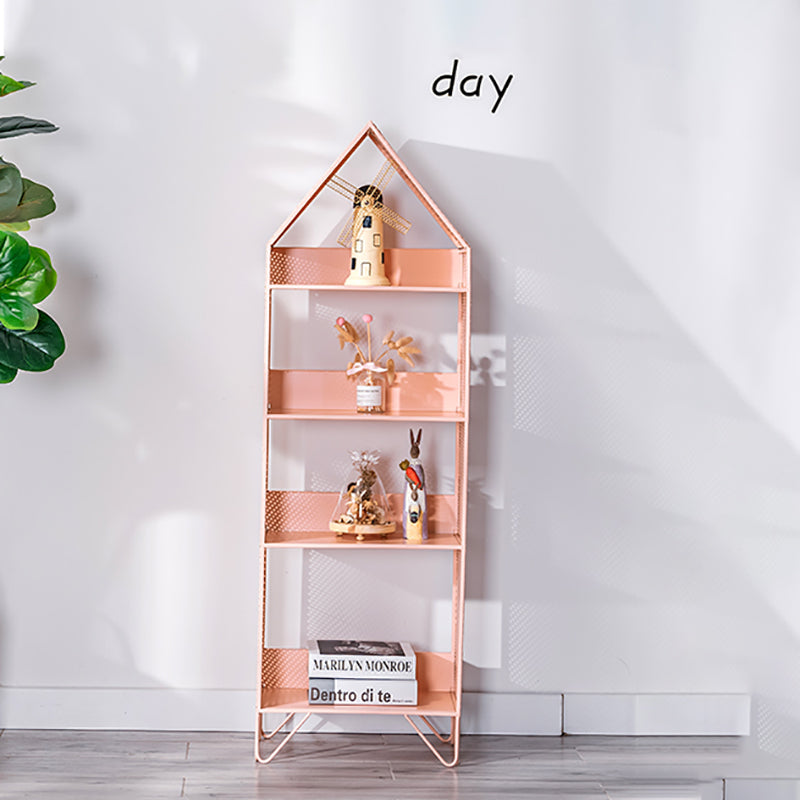 Metal Standard Bookcase Open Back Glam Bookshelf with Shelves