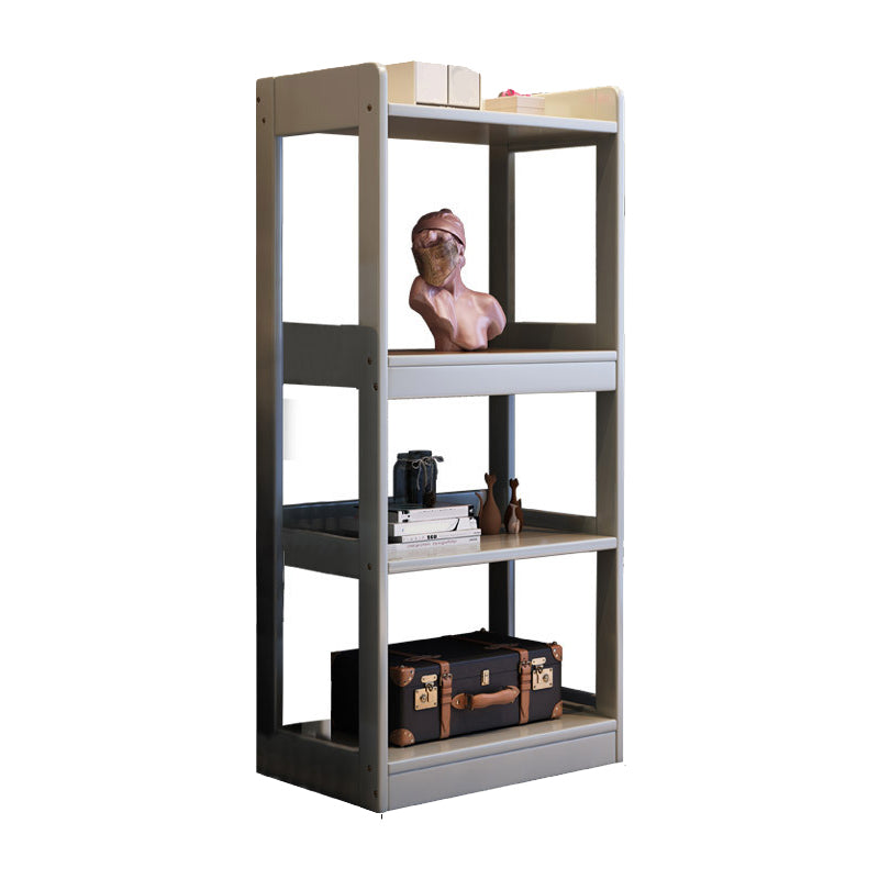 Modern Style Standard Bookshelf Wooden Open Back Bookcase with Shelves