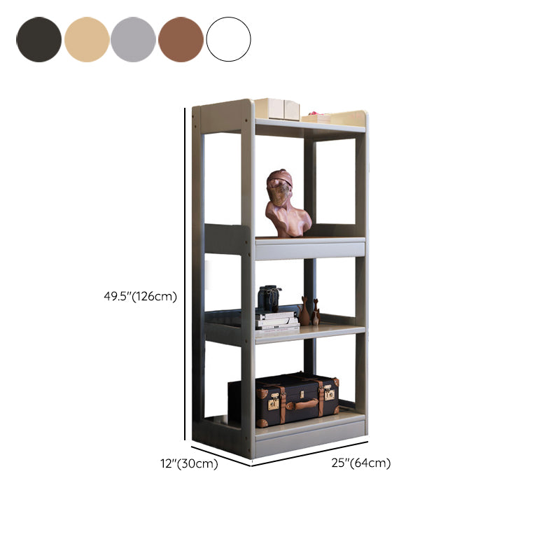 Modern Style Standard Bookshelf Wooden Open Back Bookcase with Shelves