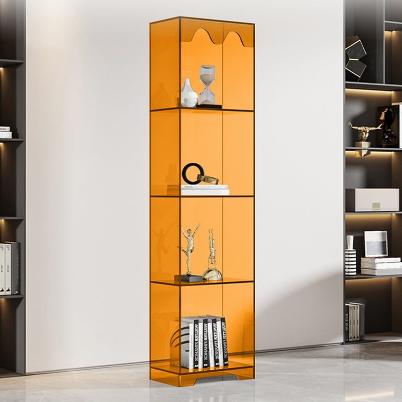 Acrylic Standard Bookshelf Closed Back Glam Bookcase with Shelves