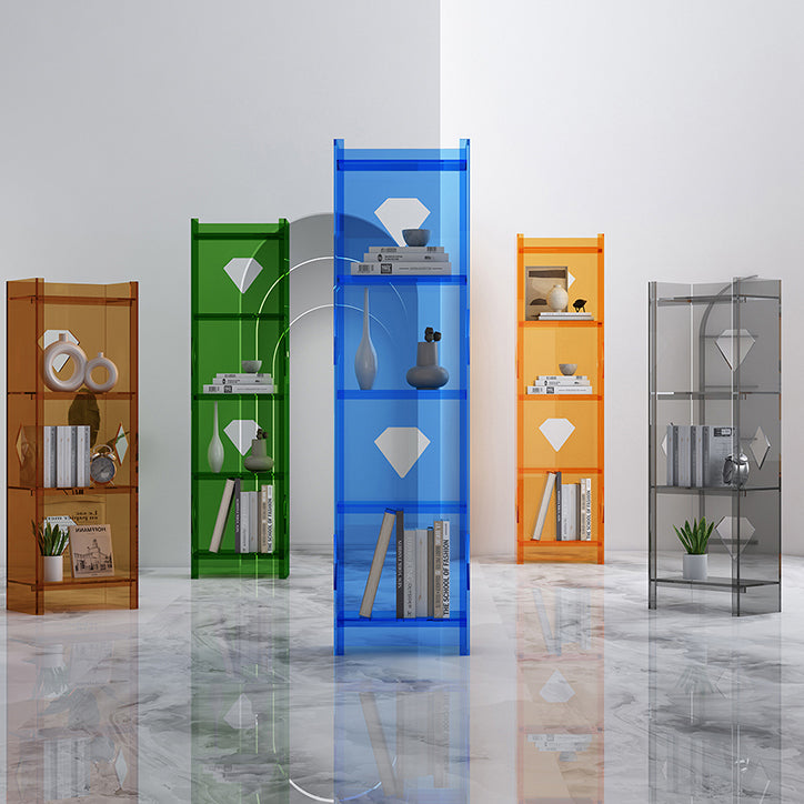 Modern Style Closed Back Standard Bookshelf Acrylic Bookcase for Home Office