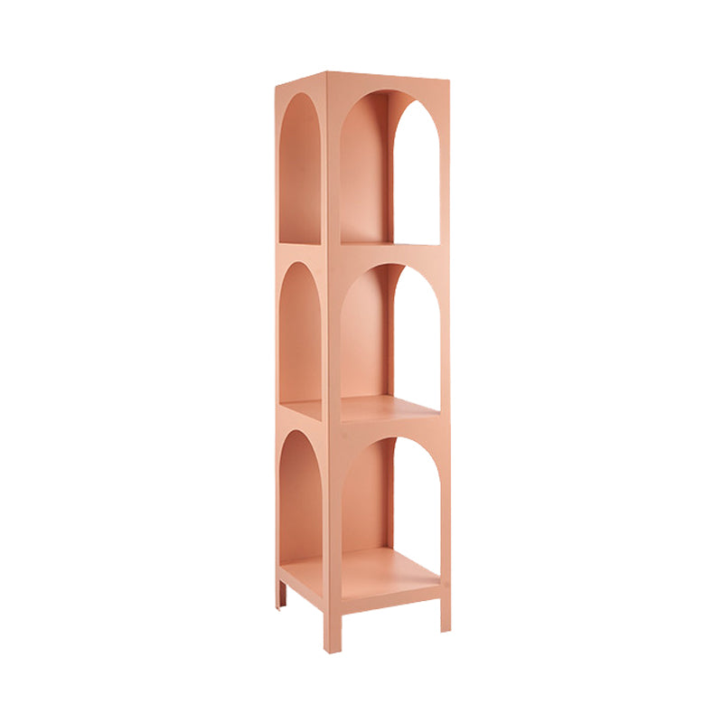 Metal Contemporary Bookcase Standard Closed Back Bookshelf with Shelves