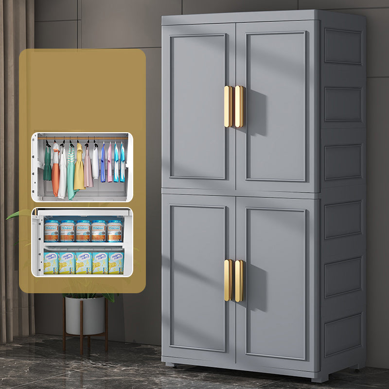 Hinged Wardrobe Cabinet Modern Plastic Storage Cabinet for Home