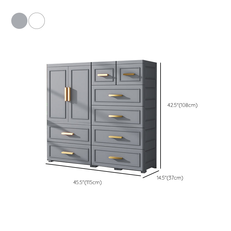 Hinged Wardrobe Cabinet Modern Plastic Storage Cabinet for Home