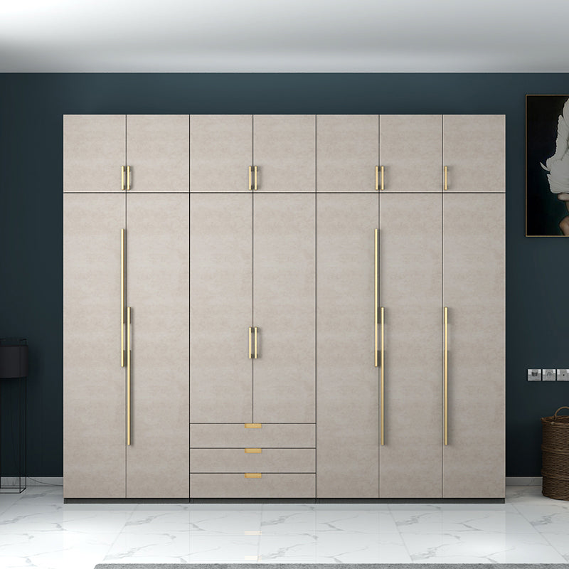 Engineered Wood Wardrobe Closet with Shelves Modern Wardrobe Cabinet