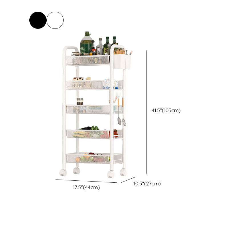 Metal Dining Room Prep Table Open Shelves Rolling Kitchen Trolley