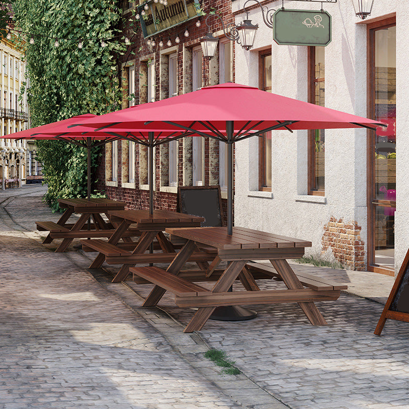 Farmhouse Solid Wood Picnic Table UV Resistant Brown Patio Table