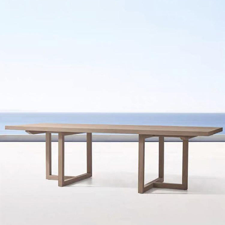 Farmhouse Rectangle Balcony Table Solid Wood Accent Table for Patio