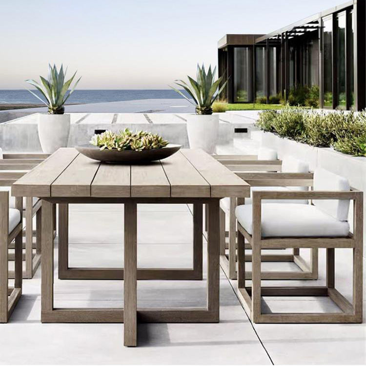 Farmhouse Rectangle Balcony Table Solid Wood Accent Table for Patio