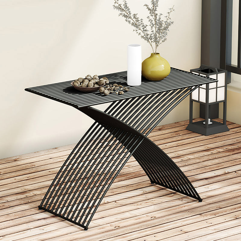 Industrial Metal Dining Set No Natural Variation Water Resistant Dining Table