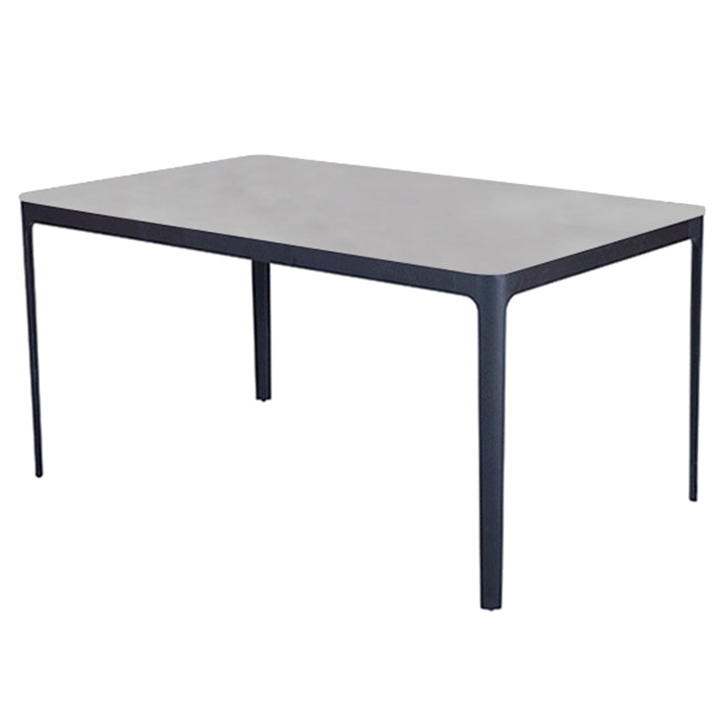 Industrial Scratch Resistant Dining Set Gray Metal Dining Table