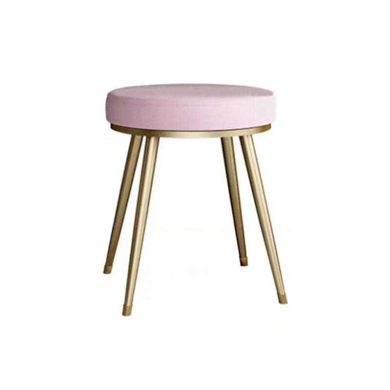 Velvet Upholstered Ottoman Velvet Colored Flower Shape Metal Frame Ottoman