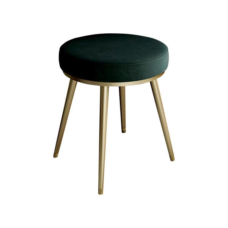 Velvet Upholstered Ottoman Velvet Colored Flower Shape Metal Frame Ottoman