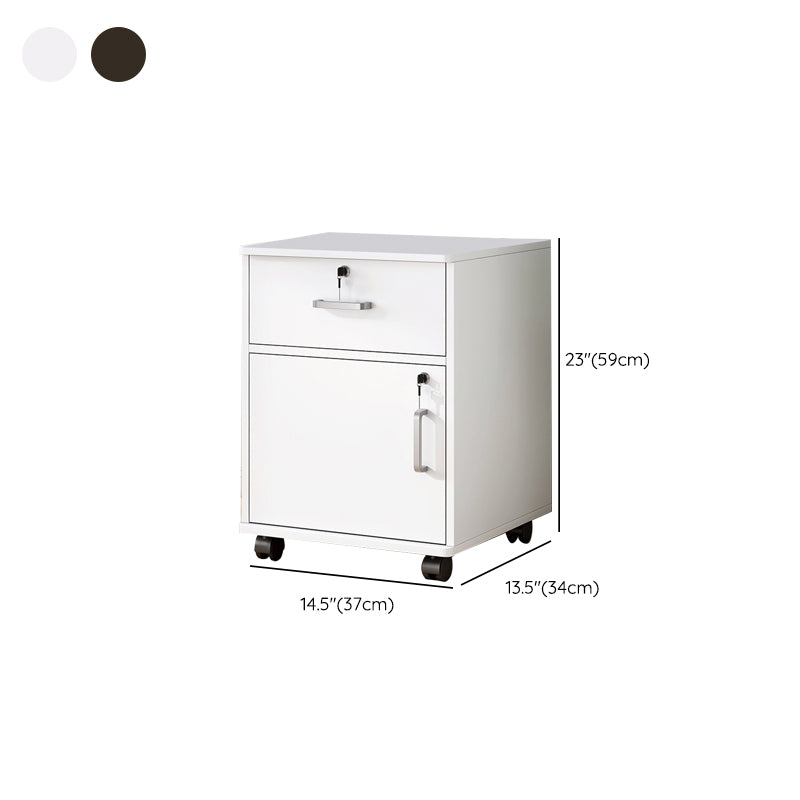 Locking File Cabinet Wood Modern Vertical File Cabinet with Drawers