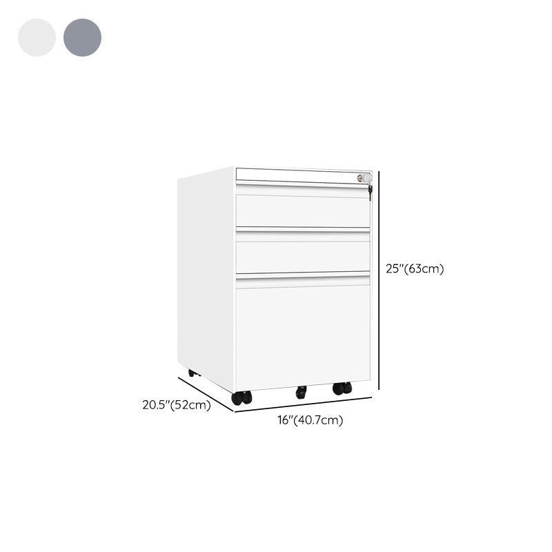 Contemporary File Cabinets Steel Frame File Pedestal with Lock Office