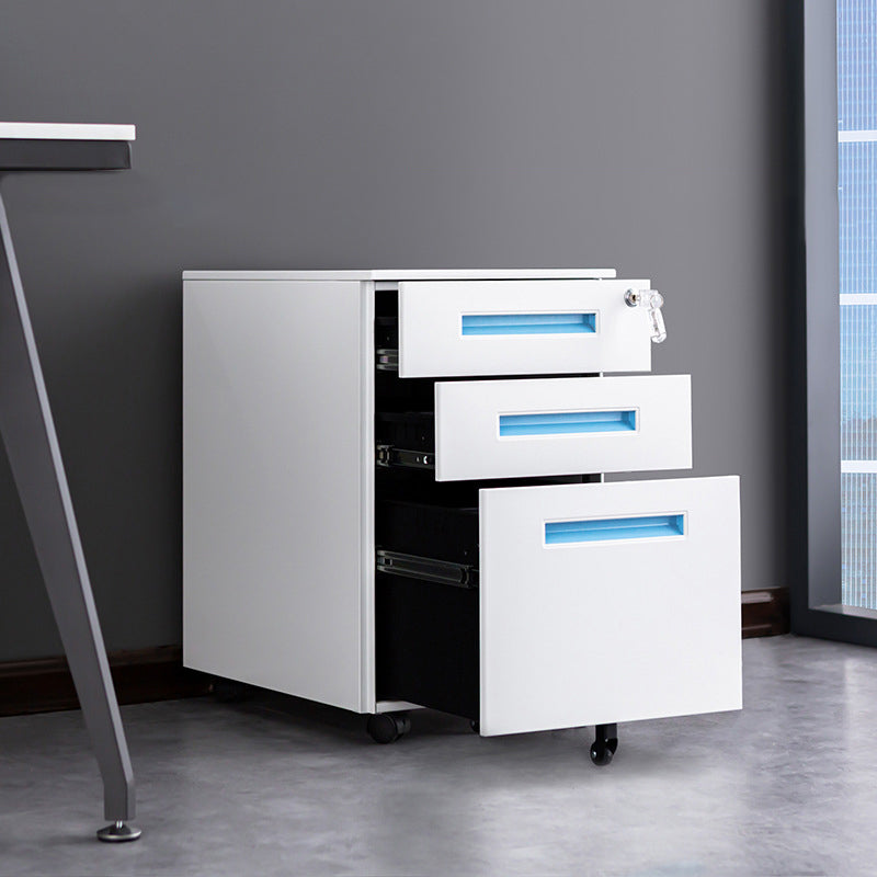 Modern Metal Cabinet Locking Drawers File Cabinet with Castors