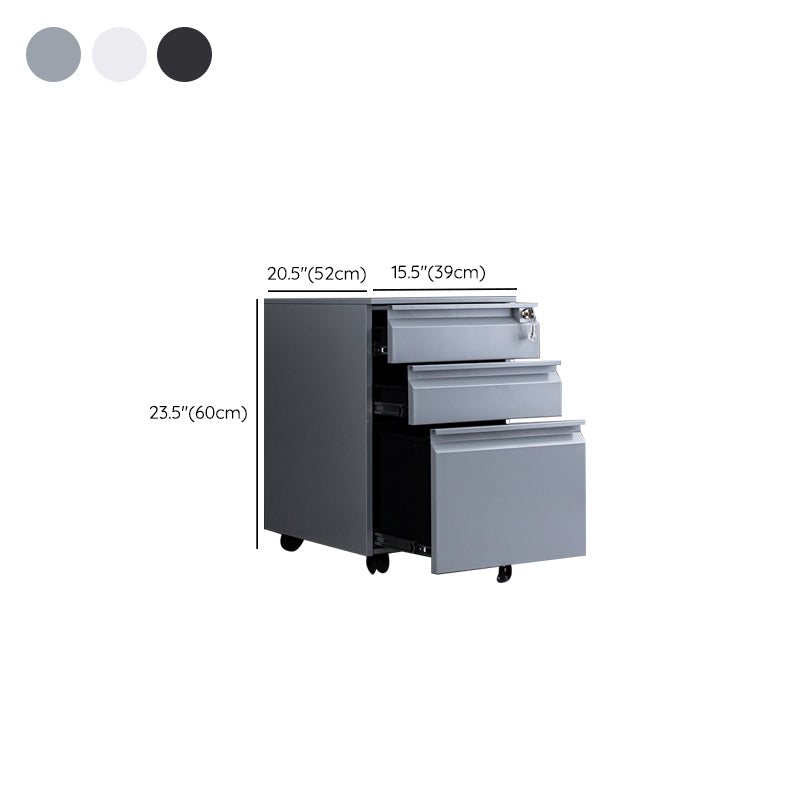 Modern Metal Cabinet Locking Drawers File Cabinet with Castors