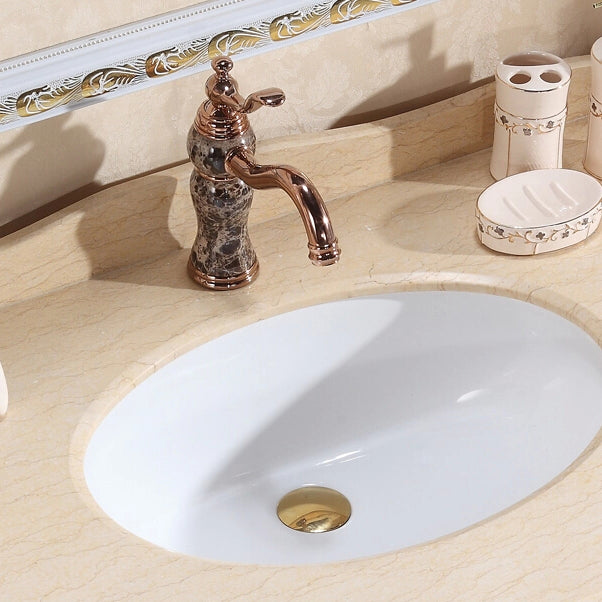 Luxury Bathroom Faucet Brass Lever Handle Low Arc Vessel Faucet