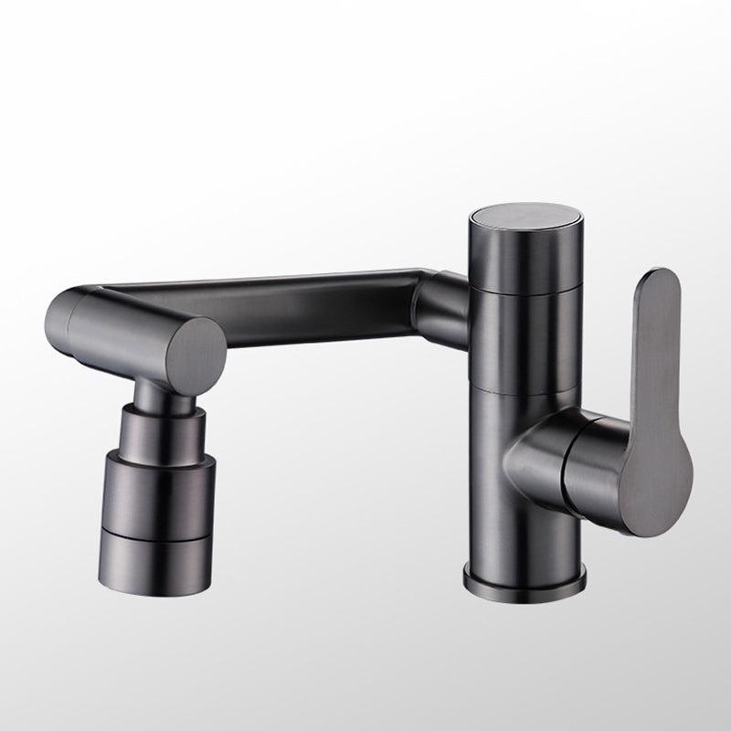 Modern Widespread Sink Faucet Solid Color Stainless Steel Centerset Lavatory Faucet