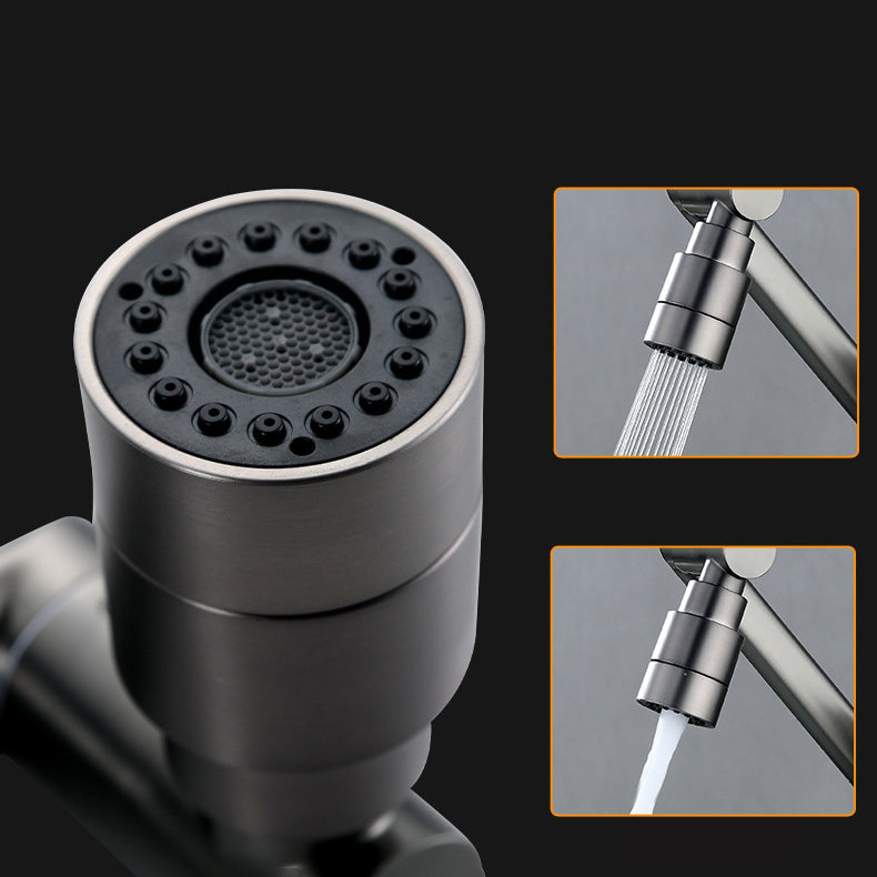 Modern Widespread Sink Faucet Solid Color Stainless Steel Centerset Lavatory Faucet