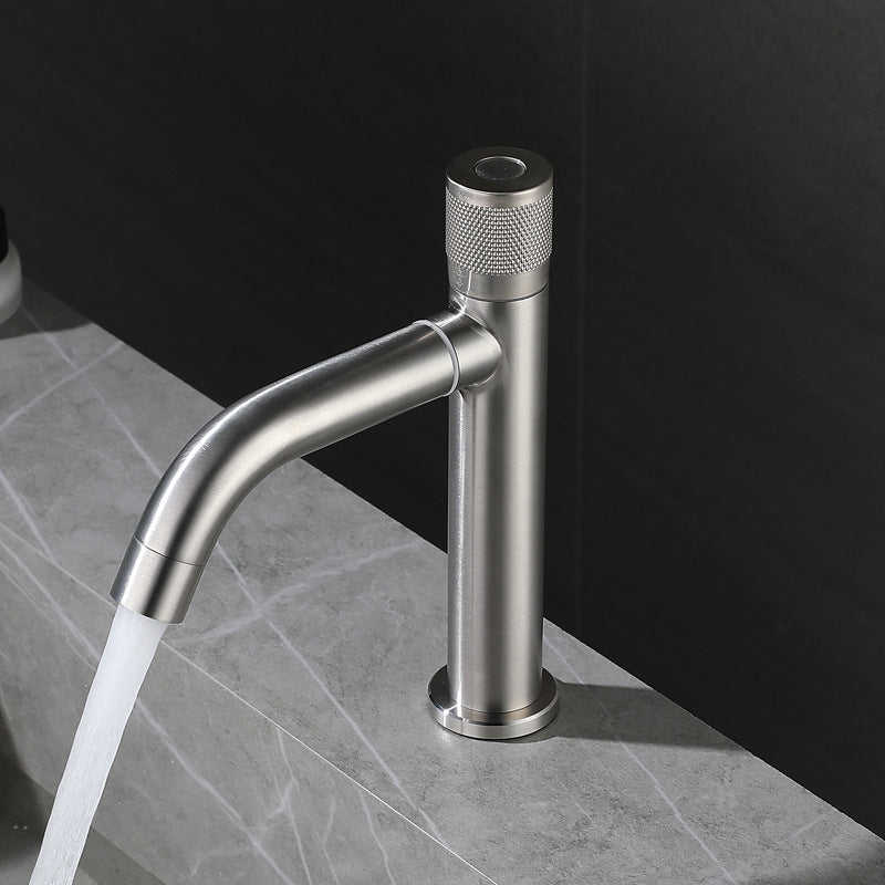Modern Vessel Sink Faucet Stainless Steel Single Handle Low Arc Vessel Faucet