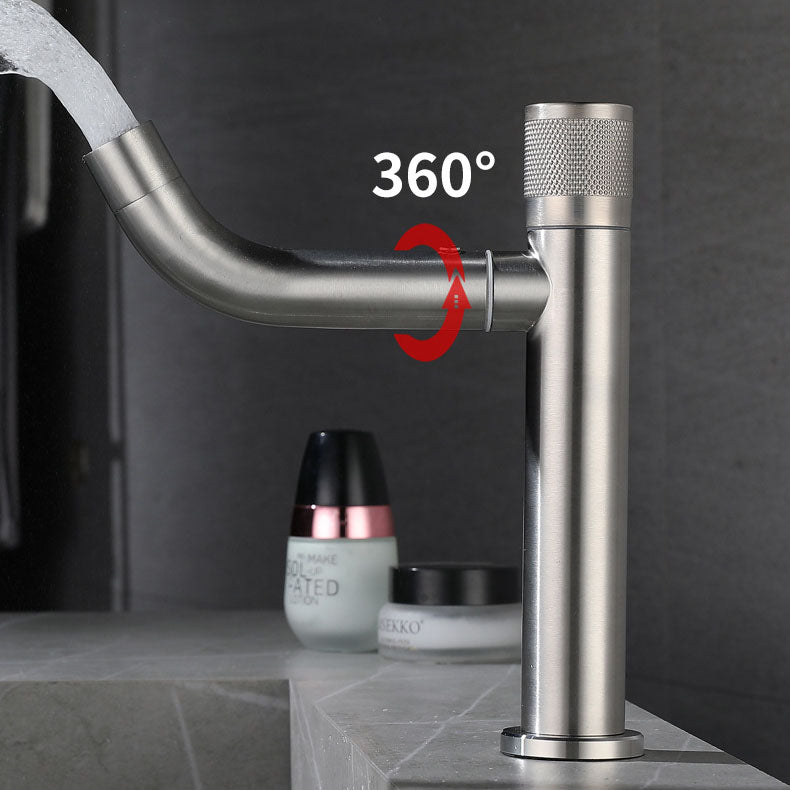 Modern Vessel Sink Faucet Stainless Steel Single Handle Low Arc Vessel Faucet