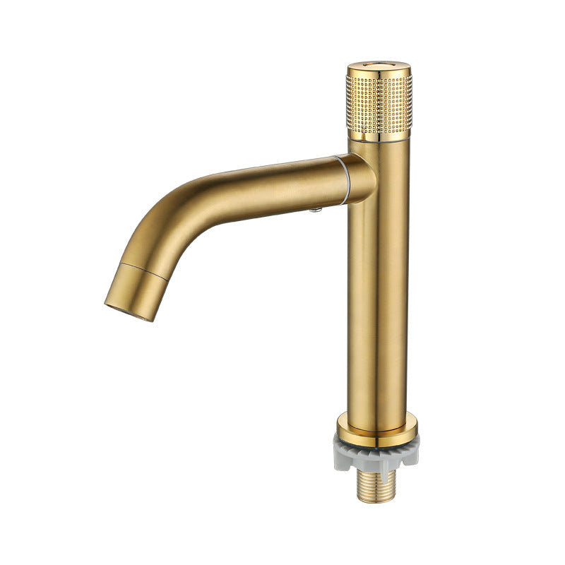 Modern Vessel Sink Faucet Stainless Steel Single Handle Low Arc Vessel Faucet