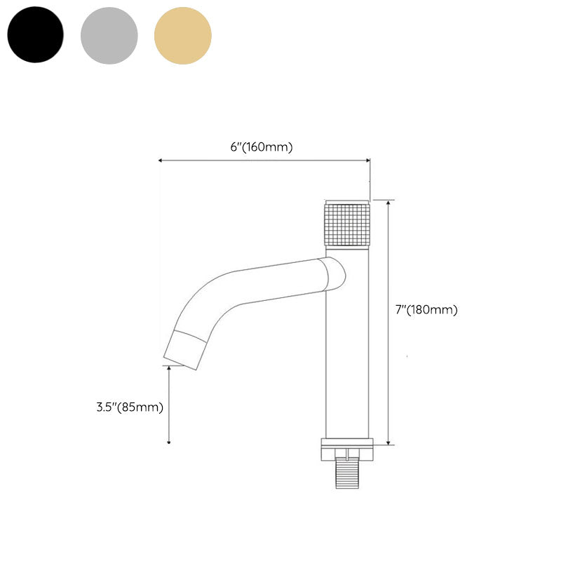 Modern Vessel Sink Faucet Stainless Steel Single Handle Low Arc Vessel Faucet