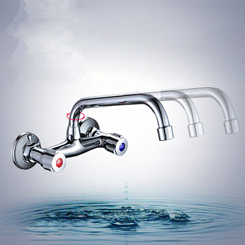 Modern 1-Hold Bar Faucet Double Handle Wall-mounted Lead Free Bar Faucet
