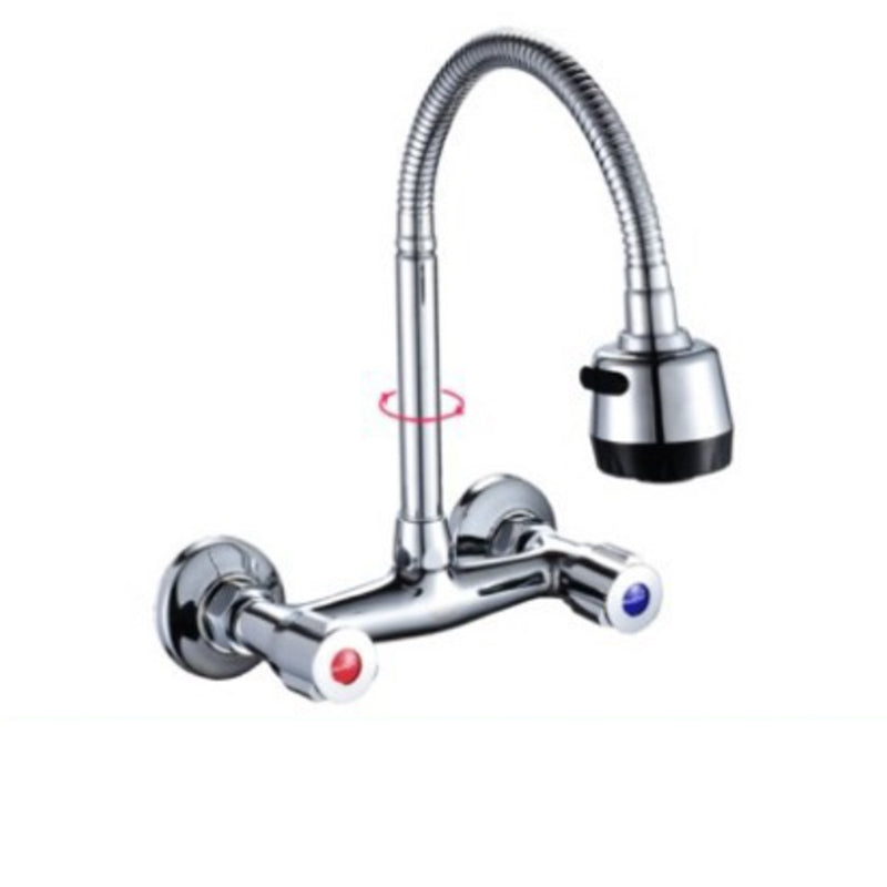 Modern 1-Hold Bar Faucet Double Handle Wall-mounted Lead Free Bar Faucet