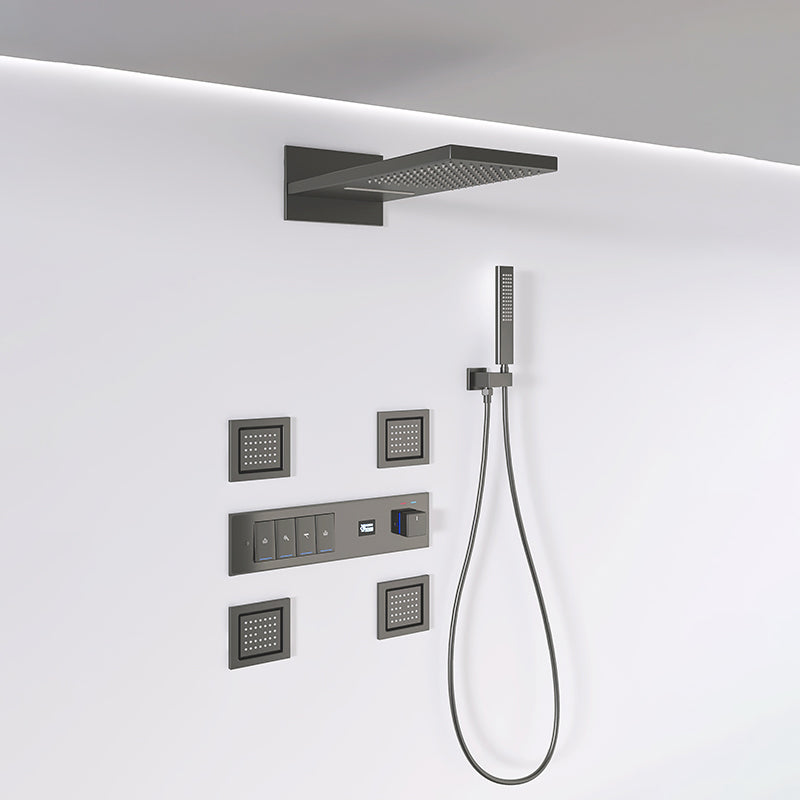 Shower Set All Copper into The Wall Concealed Digital Display Shower Set