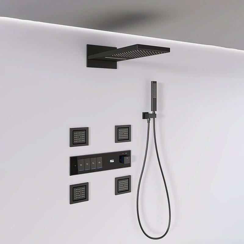 Shower Set All Copper into The Wall Concealed Digital Display Shower Set
