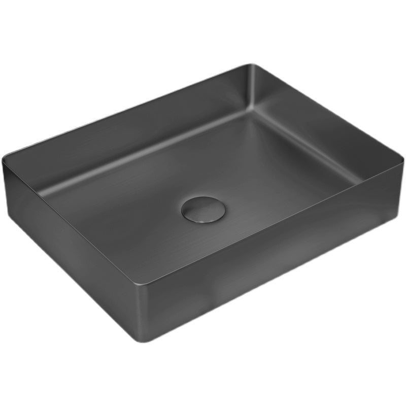 Contemporary Trough Bathroom Sink Solid Color Metal Trough Sink