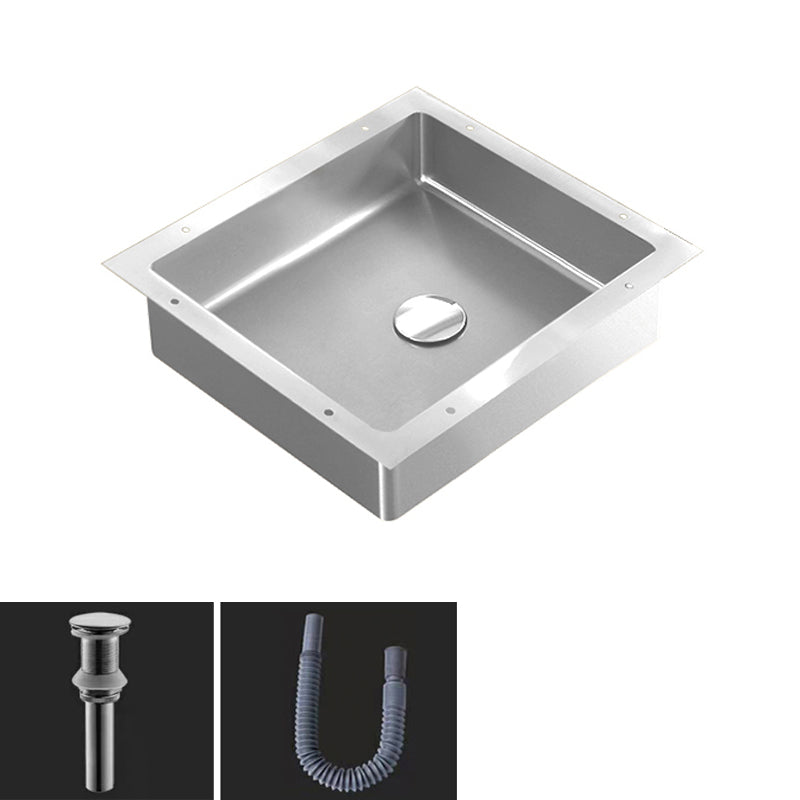 Modern Bathroom Sink Metal Rectangular Undermount Bathroom Sink with Pop-Up Drain