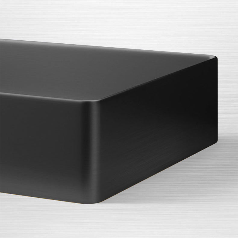 Modern Bathroom Sink Metal Rectangular Undermount Bathroom Sink with Pop-Up Drain