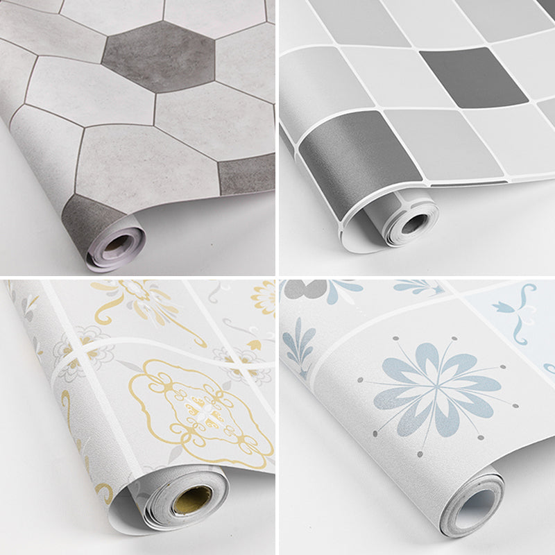 Modern Vinyl Flooring Self Adhesive Geometric Printed Vinyl Plank Flooring