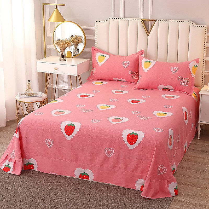 1 Piece Sheet Printing Cotton Non-Pilling Breathable Bed Sheet