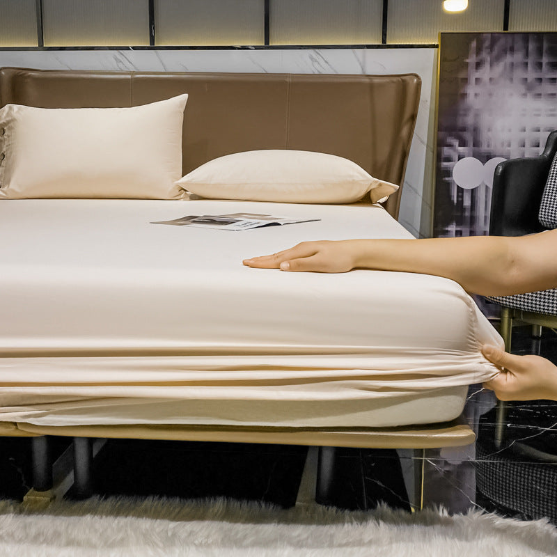 Solid Color Sheet Sateen Weave 1 Piece Breathable Soft Fitted Sheet