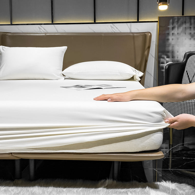 Solid Color Sheet Sateen Weave 1 Piece Breathable Soft Fitted Sheet