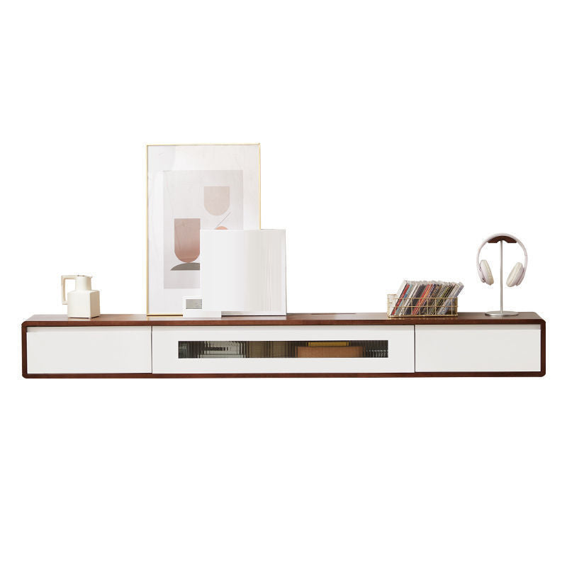 Modern TV Media Console Solid Wood TV Media Stand for Living Room