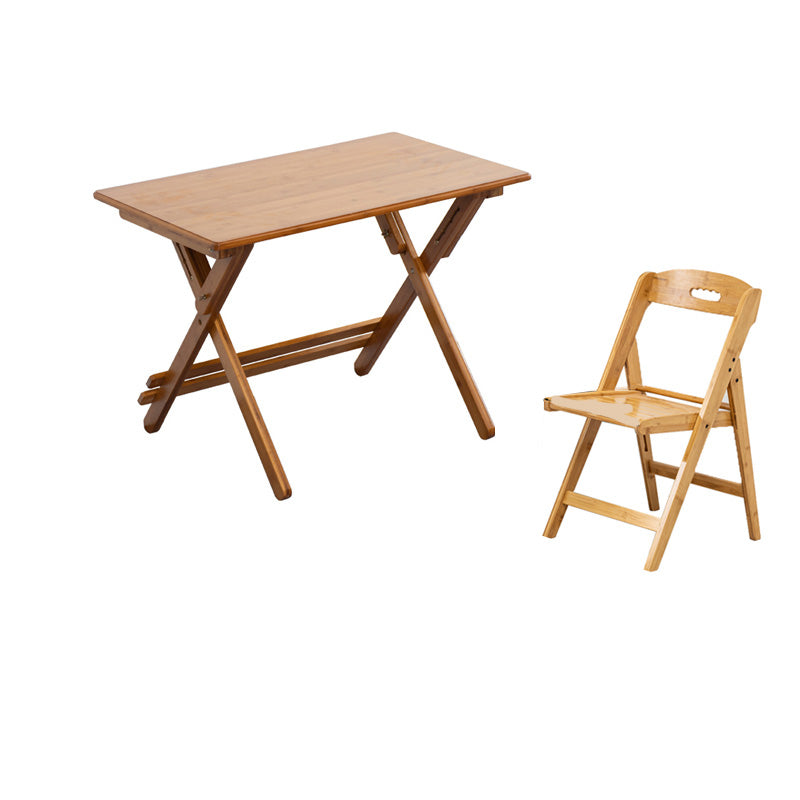 Natural Color Bamboo Writing Desk School Family Children Liftable Folding Study Table