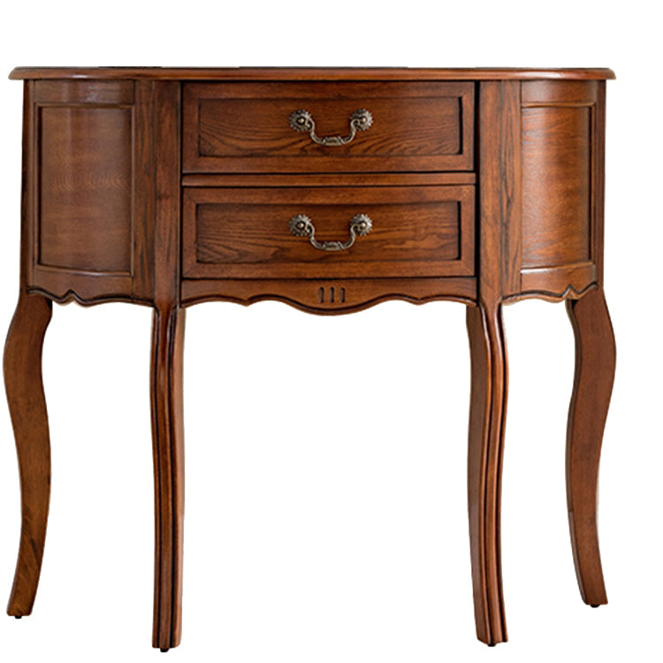 Mid-Century Modern Wood Accent Table Half Moon Console Sofa Table for Hall