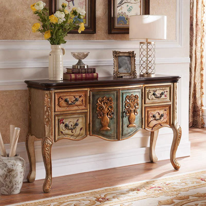 French Country Wooden Console Table Rectangle Console Sofa Table for Hall