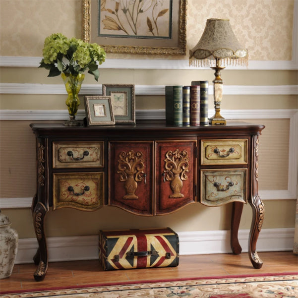 French Country Wooden Console Table Rectangle Console Sofa Table for Hall