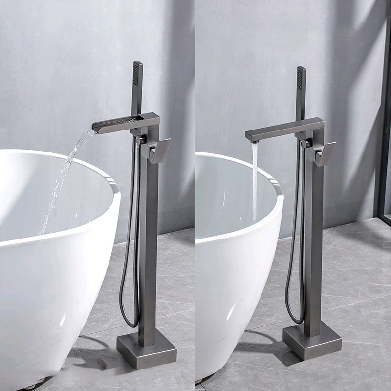 Modern Floor Mounted Metal Freestanding Tub Filler One Handle Freestanding Bathtub Faucet