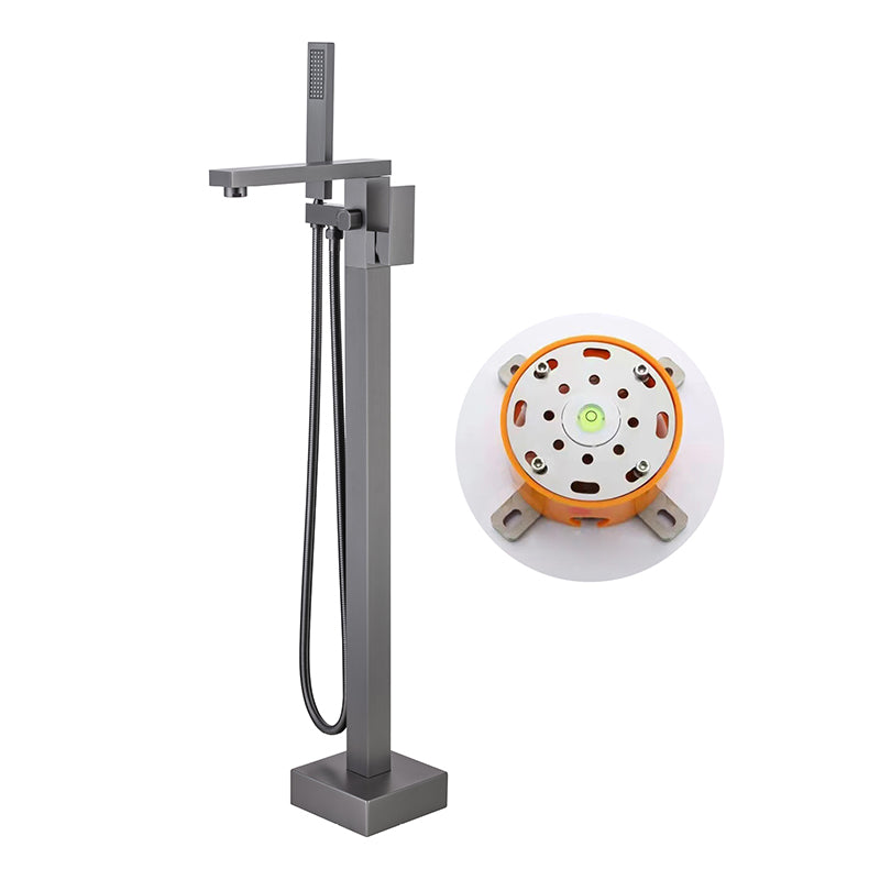 Modern Floor Mounted Metal Freestanding Tub Filler One Handle Freestanding Bathtub Faucet